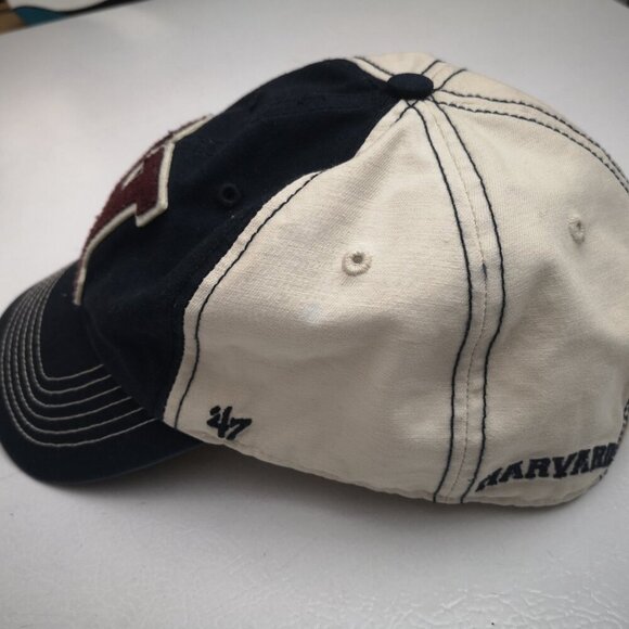 2 / $30.00 -47 Brand Collegiate Licensed Harvard Beige & Nvy Unisex Baseball Hat - Picture 2 of 5